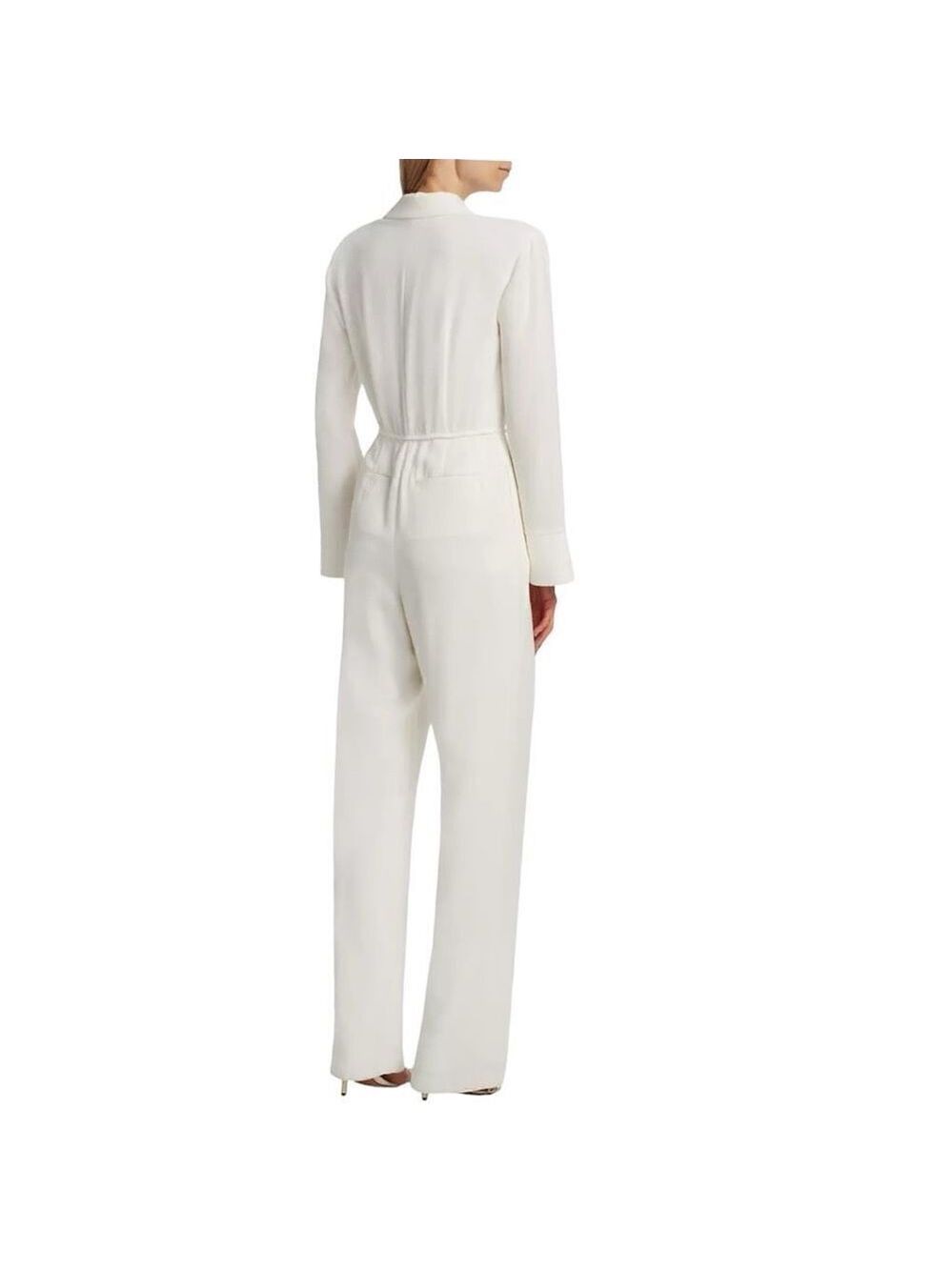 Cinq a Sept Ivory Holiday Macie Wrap Jumpsuit Size 8 - Picture 6 of 12